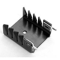 Wakefield Thermal 265-118ABHE-22 Component Vertical Mount Heat Sink for TO-220, 25.4x12.7x30mm, Aluminum, Black Anodized