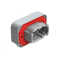 Amphenol SINE Systems ATM13-08PA-BM04 8-Way RA Flng Mnt PCB Rcpt 8POS Gry Tin Cont A