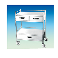 SciLab C9.4242 Stainless-steel Cart (3 Drawer, 2 Shelf)