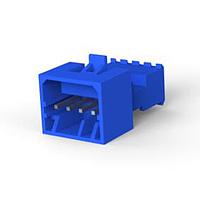 AMP Connectors - TE Connectivity 3-647002-4 Plug Housing 04P PSTD RCPT ASSY WHITE W/BLUE STRIPE