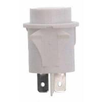 E-Switch PR144C2200 Standard Switches Pushbutton 6.3mm terminal tabs, 1 Pole Off-(On), 16A 125VAC, White Body Color, White Actuator, No Markings