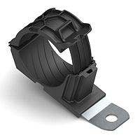 HellermannTyton 151-01510 Ratchet Clamp Ratchet P-Clamp, 1.38 - 2.01" Bundle Dia, 15 Short, 0.41" Hole Dia, PA66HIRHSUV/ST/ZN, Black, 160/ctn