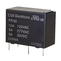 Same Sky (formerly CUI Devices) PR30-3V-450-1A-E Power Relay 20.5 x 10.2 x 15.3 mm, 3 V, 10 A, SPST (1 Form A), Epoxy Sealed