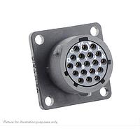 Eaton Souriau-Sunbank UTSX014E19SW Receptacles Square flange receptacle, without backshell, with 19 female solder contacts, IP68/69K in unmated conditions, keying W