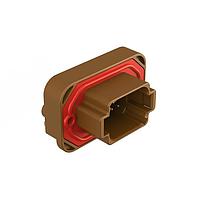 Amphenol SINE Systems AT13-08PD-BM04 Connectors RA Flng Mnt PCB Rcpt 8POS Brw Tin Cont D