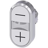 SIEMENS 3SU10503AB660AL0 Flat Button TWIN BUTTON, MOM, WHITE/WHITE