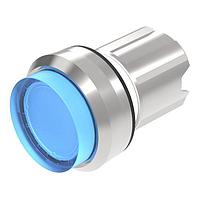 EAO 45-2231.22J0.000 Switch Actuators Illuminated pushbutton actuator blue transparent lens raised above bezel momentary front/housing metal