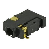 Same Sky (formerly CUI Devices) MJ1-2533-SMT-TR Phone Connectors 2.5 mm, Mono, Right Angle, Surface Mount (SMT), 2 Conductors, 1 Internal Switch, Audio Jack Connector