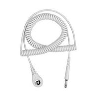 Desco 09229 Grounding COIL CORD W/4MM SNAP SCKT WHT 10'