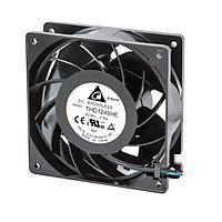 Delta Electronics, Inc. THD1248HE Tubeaxial Fan, 120x38mm, 48VDC, 287CFM, Ball, 4-Lead Wires, Lock Rotor Sensor, Tach/PWM