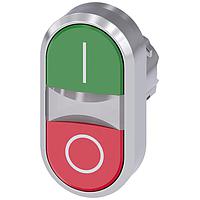 SIEMENS 3SU10503AB420AK0 Flat Button TWIN BUTTON, MOM, GREEN/RED