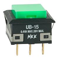 NKK Switches UB15KKG01N-F Sealed SPDT ON-(ON) GREEN