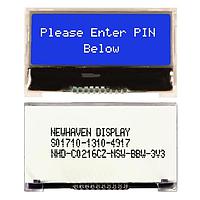 Newhaven Display NHD-C0216CZ-NSW-BBW-3V3 COG LCD Character Display Modules STN-BLUE Transm 41.4 x 24.3 x 4.0