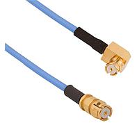 Amphenol SV Microwave FRSMP-047-FSSMP-060 RF Cable Assemblies SMP R/A F  SMP Straight F 6"Cable