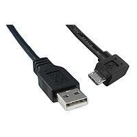 Qualtek Electronics 3021078-03 USB 2.0 USB 2.0 M TO M ANGLD 3FT CORD BLACK