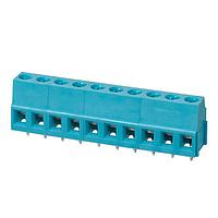 Same Sky (formerly CUI Devices) TB007-508-10BE Fixed Terminal Blocks Terminal block, screw type, 5.08 , horizontal, 10 poles, CUI Blue, slotted screw, PCB mount