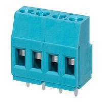 Same Sky (formerly CUI Devices) TB009-508-04BE Fixed Terminal Blocks Terminal block, screw type, 5.08 , horizontal, 4 poles, CUI Blue, slotted screw, PCB mount