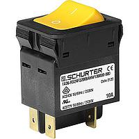 Schurter 3-150-709 Circuit Breakers TA36 Circuit Breaker, 2 Pole, 3 Amp, T2, Thermal-Magnetic, Snap-in Mounting