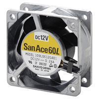 Sanyo Denki 109L0612F402 Axial DC Axial Fan, 60x60x25mm, 12VDC, Long Life, Ribless