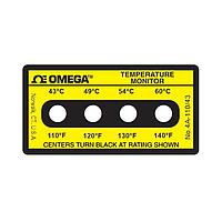 OMEGA 4A-A-110 Non-Reversible, Four point Horizontal Temperature Label (140 °F)