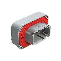 Amphenol SINE Systems ATM13-08PA-BM01 8-Way RA Flng Mnt PCB Rcpt 8POS Gry Gld Cont A