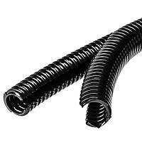 HellermannTyton 166-11812 Double Slit HelaGuard Non-Metallic Conduit, Double Slit, Std Wt, 1.25" Dia, Nylon PA6, Black, 82 ft/Std. Reel