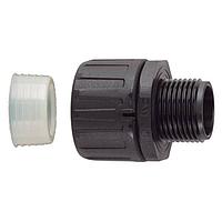 HellermannTyton 166-90775 Cable Protection HelaGuard Non-Metallic IP68 Fitting, Straight, 2.0" NPT Thread, 2.00" Dia., PA66, Black, 1/pkg