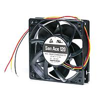 Sanyo Denki 9GA1248G40011 Axial Axial Fan, 120x120x25mm, 48VDC, 134CFM, 11.52W, 57dBA, Low Power, Ribless, PWM