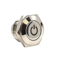 E-Switch PV2F240NNM01 Anti-Vandal 0-2A 48VDC Off (On) 16mm Flat 1 Pole