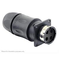 Eaton Souriau-Sunbank UTGX0JC124P Receptacles Square flange receptacle, with cable gland backshell, for 4 male contacts,  IP68/69K