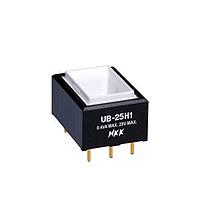 NKK Switches UB25RKG035D Pushbutton Switches RECT DPDT ON(ON) AMB LED PC BODY ONLY