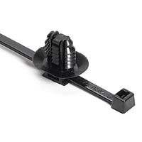 HellermannTyton 156-02265 Cable Tie Mounts 2-Piece Cable Tie with Oval Fir Tree, Unassembled Set, 6.2 x 12.2 mm;6.5 x 12.5 mm;6.5 x 13.0 mm; or 7.0 x 12.0 mm Mounting Hole, PA66HIRHSUV, Black, 3000/ctn
