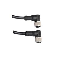 Amphenol LTW M12A04FR-12AFR-SD010 Sensor Cables / Actuator Cables M12 Circular Metric Connector, A Code, Metal, 4A, 04 pins, Female Connector, Female Contact, Right Angle-to-Right Angle, Screw Thread, Overmolded Double Ended, Length 10000mm, IP68 / IP69K