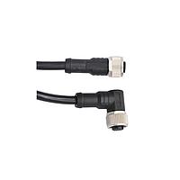 Amphenol LTW M12A08FL-12AFR-SBA05 Sensor Cables / Actuator Cables M12 Circular Metric Connector, A Code, Metal, 2A, 08 pins, Female Connector, Female Contact, Straight-to-Right Angle, Screw Thread, Overmolded Double Ended, Length 500mm, IP68 / IP69K