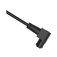 Banner Engineering PKW4Z-5 Sensor Cables / Actuator Cables Cordset: Single Ended M8 Snap; 4-pin Right-Angle Female Connector; 5 m (16.4 ft); Black PVC Jacket, Nylon Black Nut