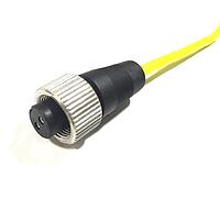 Amphenol Wilcoxon R6WR-0-J9T2A- 16 Sensor Cables / Actuator Cables Cable Assy - Twisted pair, braided shield, yellow Teflon jacket with MIL-C-5015, 2 socket, IP 67, right angle, molded assembly, not field instalable connector on one end and Blunt cut on the other end.