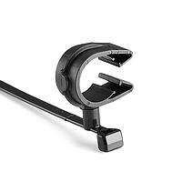HellermannTyton 156-02246 Standard Cable Ties MOC Clip, 19 mm, Assembled to T50SVC Swivel Tie, PA66HIRHSUV, Black, 1000/ctn