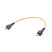 HARTING 33483434804002 Ethernet Cables / Networking Cables HARTING ix Type A Cat6a Overmolded Cable Assembly, double ended Mini PushPull ix, PUR yellow, 0.2m