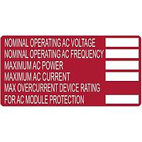 HellermannTyton 596-00252 Solar Label Solar Label, Printable, AC MODULE, 4.0" x 2.0", PET, Red, 50/roll