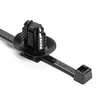 HellermannTyton 156-01798 Cable Tie Mounts 2-Piece Cable Tie/Fir Tree Mount, Unassembled Set, 50mm Max Bundle, PA66HIRHSUV, Black,