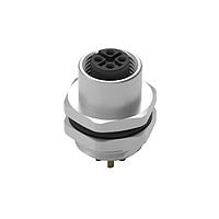 Wurth Elektronik 643060100604 Receptacles WRCIRC M12  Screw  Coding A  Panel Solder Bucket Metal with Rear Panel Nut PG9 Female connector, polarity 4