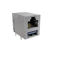 Amphenol Commercial Products RJE361882407 Modular Connectors / Ethernet Connectors Stacked RJ Over One USB Type A 3.0