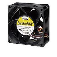 Sanyo Denki 9WV0812P1M001 Axial Axial Fan, 80x80x38mm, 12VDC, 80.9CFM, 9W, 51dBA, Splash Proof, Tach/PWM, IP68