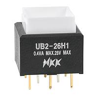 NKK Switches UB226SKG035F Pushbutton Switches DPDT ON-ON GREEN LED PC BODY ONLY .4VA