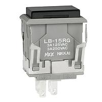 NKK Switches LB15RGW01-A Standard Switches SPDT ON-(ON) GRAY RECTANGULR BLACK CAP