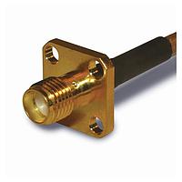 Amphenol RF 132121 Connectors SMA PANEL CRIMP JACK LMR100/RG316 4 HOLE