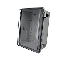 Bud Industries PTQ-11057-C Hinged Cover PC+10% Fiberglass Box, Stainless Steel Latch and Clear Cover (11 X 7.5 X 5.5 In)