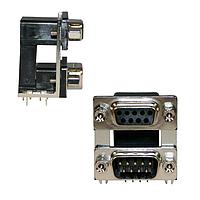 NorComp 178-037-513R671 Dual Port D-Sub Connectors RA 37POS FEM/FEM 5A