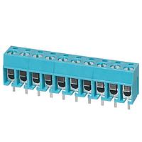 Same Sky (formerly CUI Devices) TB001-500-10BE Fixed Terminal Blocks Terminal block, screw type, 5.00 , horizontal, 10 poles, CUI Blue, slotted screw, PCB mount