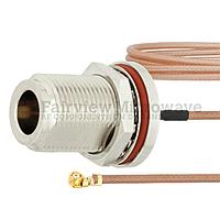 Fairview FMCA1011 N Female Bulkhead to UMCX 2.5 Plug Cable RG178 Coax and RoHS Compliant